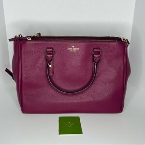 Kate Spade Purple Satchel with Gold Accents